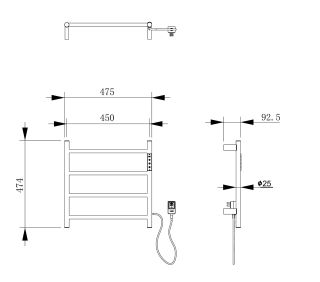 Полотенцесушитель электрический Wonzon & Woghand Bonn WW-AL404-BR 47x47 см брашированный никель